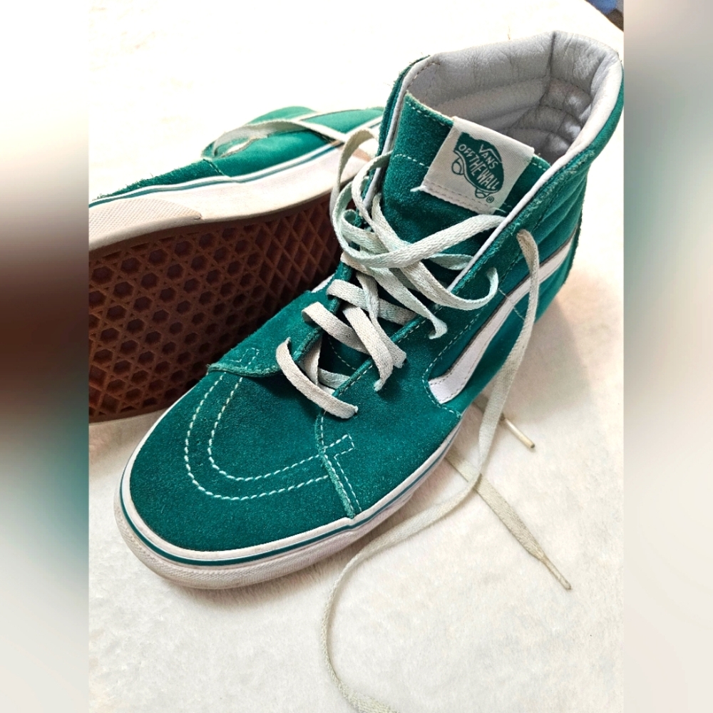 VANS skater shoes teal green Mens 9.5 US